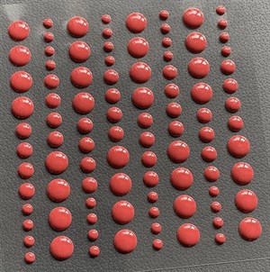 Enamel dots, runde, rød, 96 stk.